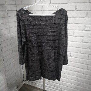 Worthington Ladies 3/4 Length Sleeves Shimmery Lightweight Tunic Sweater